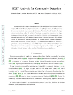 EXIT Analysis for Community Detection
