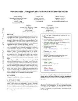 Personalized Dialogue Generation with Diversified Traits