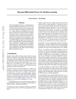 Bayesian Differential Privacy for Machine Learning