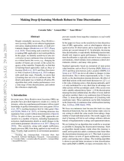 Making Deep Q-learning methods robust to time discretization