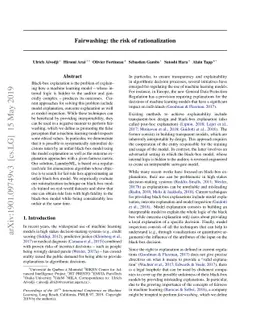 Fairwashing: the risk of rationalization