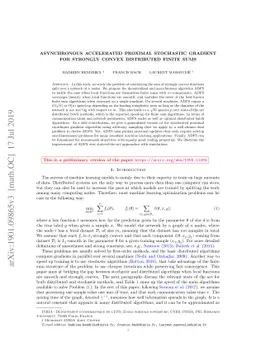 Asynchronous Accelerated Proximal Stochastic Gradient for Strongly
  Convex Distributed Finite Sums