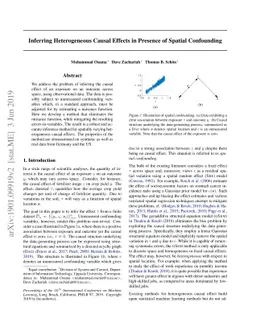 Inferring Heterogeneous Causal Effects in Presence of Spatial
  Confounding