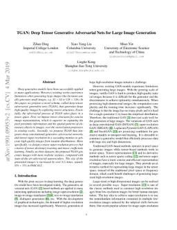 TGAN: Deep Tensor Generative Adversarial Nets for Large Image Generation