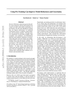 Using Pre-Training Can Improve Model Robustness and Uncertainty