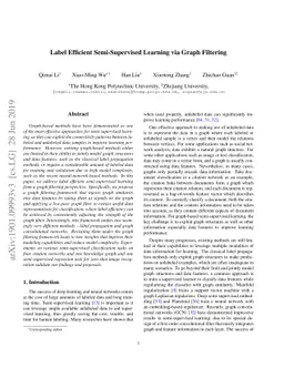 Label Efficient Semi-Supervised Learning via Graph Filtering