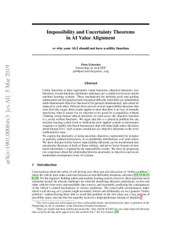 Impossibility and Uncertainty Theorems in AI Value Alignment (or why
  your AGI should not have a utility function)