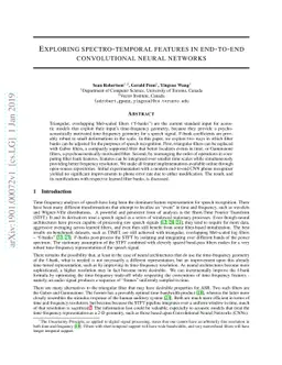 Exploring spectro-temporal features in end-to-end convolutional neural
  networks