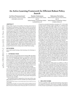 An Active Learning Framework for Efficient Robust Policy Search