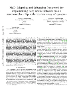 MaD: Mapping and debugging framework for implementing deep neural
  network onto a neuromorphic chip with crossbar array of synapses