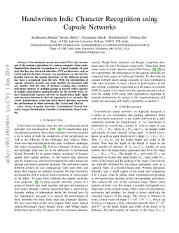 Handwritten Indic Character Recognition using Capsule Networks