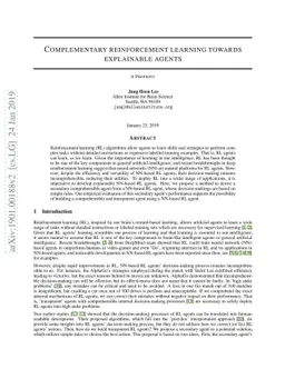 Complementary reinforcement learning towards explainable agents