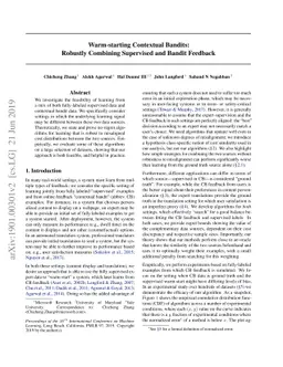 Warm-starting Contextual Bandits: Robustly Combining Supervised and
  Bandit Feedback
