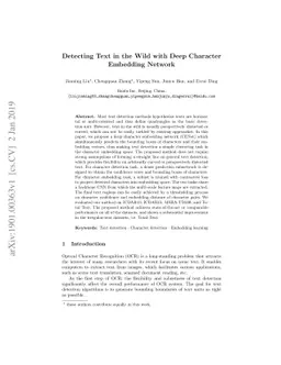Detecting Text in the Wild with Deep Character Embedding Network