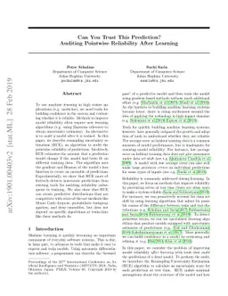 Can You Trust This Prediction? Auditing Pointwise Reliability After
  Learning