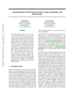 Causal Calculus in the Presence of Cycles, Latent Confounders and
  Selection Bias
