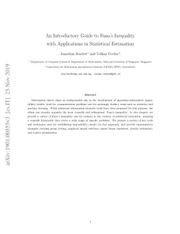 An Introductory Guide to Fano's Inequality with Applications in
  Statistical Estimation