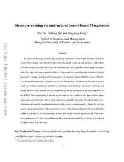 Structure learning via unstructured kernel-based M-regression