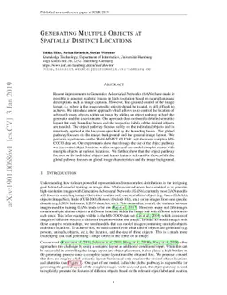 Generating Multiple Objects at Spatially Distinct Locations