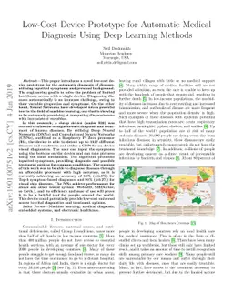 Low-Cost Device Prototype for Automatic Medical Diagnosis Using Deep
  Learning Methods