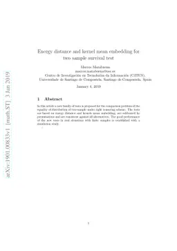 Energy distance and kernel mean embedding for two sample survival test