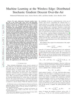 Machine Learning at the Wireless Edge: Distributed Stochastic Gradient
  Descent Over-the-Air
