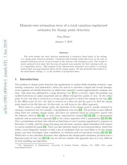 Element-wise estimation error of a total variation regularized estimator
  for change point detection