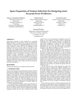 Space Expansion of Feature Selection for Designing more Accurate Error
  Predictors