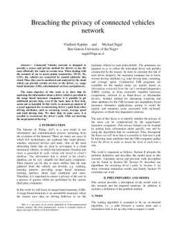Breaching the privacy of connected vehicles network