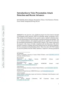 Introduction to Voice Presentation Attack Detection and Recent Advances