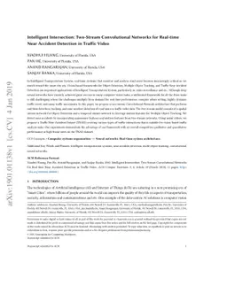 Intelligent Intersection: Two-Stream Convolutional Networks for
  Real-time Near Accident Detection in Traffic Video