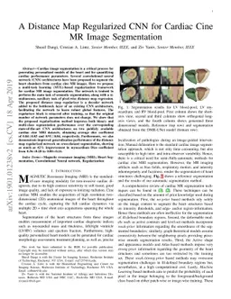 A Distance Map Regularized CNN for Cardiac Cine MR Image Segmentation