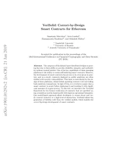 VeriSolid: Correct-by-Design Smart Contracts for Ethereum