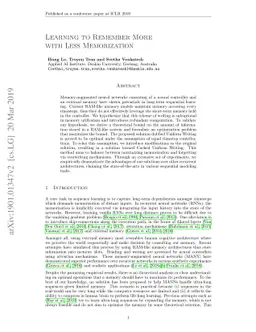 Learning to Remember More with Less Memorization