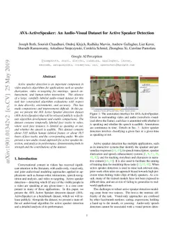 AVA-ActiveSpeaker: An Audio-Visual Dataset for Active Speaker Detection