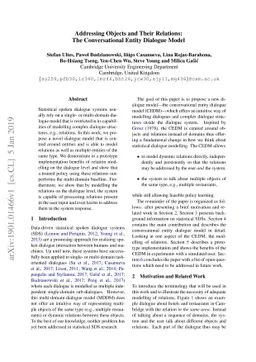 Addressing Objects and Their Relations: The Conversational Entity
  Dialogue Model