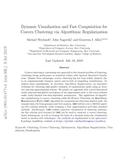 Dynamic Visualization and Fast Computation for Convex Clustering via
  Algorithmic Regularization