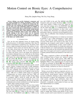 Motion Control on Bionic Eyes: A Comprehensive Review