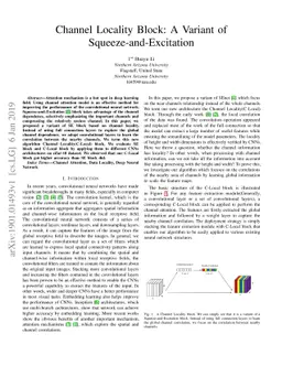 Channel Locality Block: A Variant of Squeeze-and-Excitation