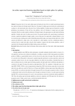 An online supervised learning algorithm based on triple spikes for
  spiking neural networks