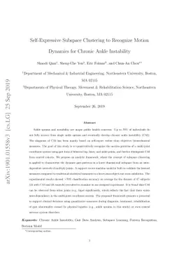 Self-Expressive Subspace Clustering to Recognize Motion Dynamics of a
  Multi-Joint Coordination for Chronic Ankle Instability