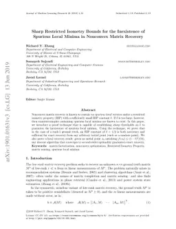 Sharp Restricted Isometry Bounds for the Inexistence of Spurious Local
  Minima in Nonconvex Matrix Recovery