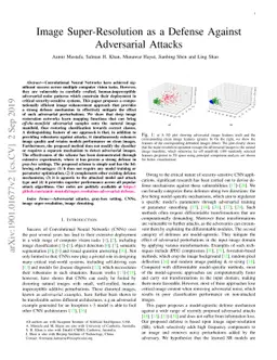 Image Super-Resolution as a Defense Against Adversarial Attacks