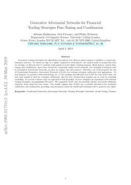 Generative Adversarial Networks for Financial Trading Strategies
  Fine-Tuning and Combination
