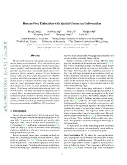 Human Pose Estimation with Spatial Contextual Information