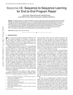 SequenceR: Sequence-to-Sequence Learning for End-to-End Program Repair