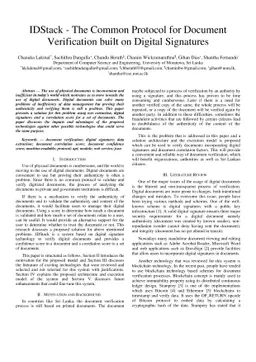 IDStack -- The Common Protocol for Document Verification built on
  Digital Signatures