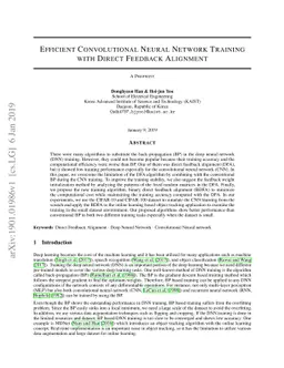 Efficient Convolutional Neural Network Training with Direct Feedback
  Alignment