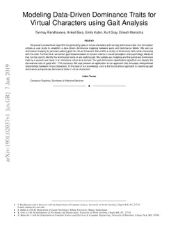 Modeling Data-Driven Dominance Traits for Virtual Characters using Gait
  Analysis