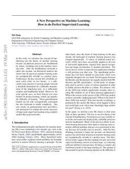A New Perspective on Machine Learning: How to do Perfect Supervised
  Learning